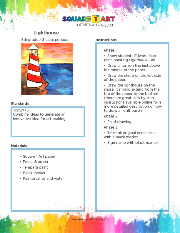 Square 1 Art - Lesson Plan - Lighthouse