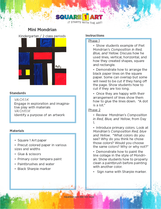 Square 1 Art - Lesson Plan - Mondrian-1